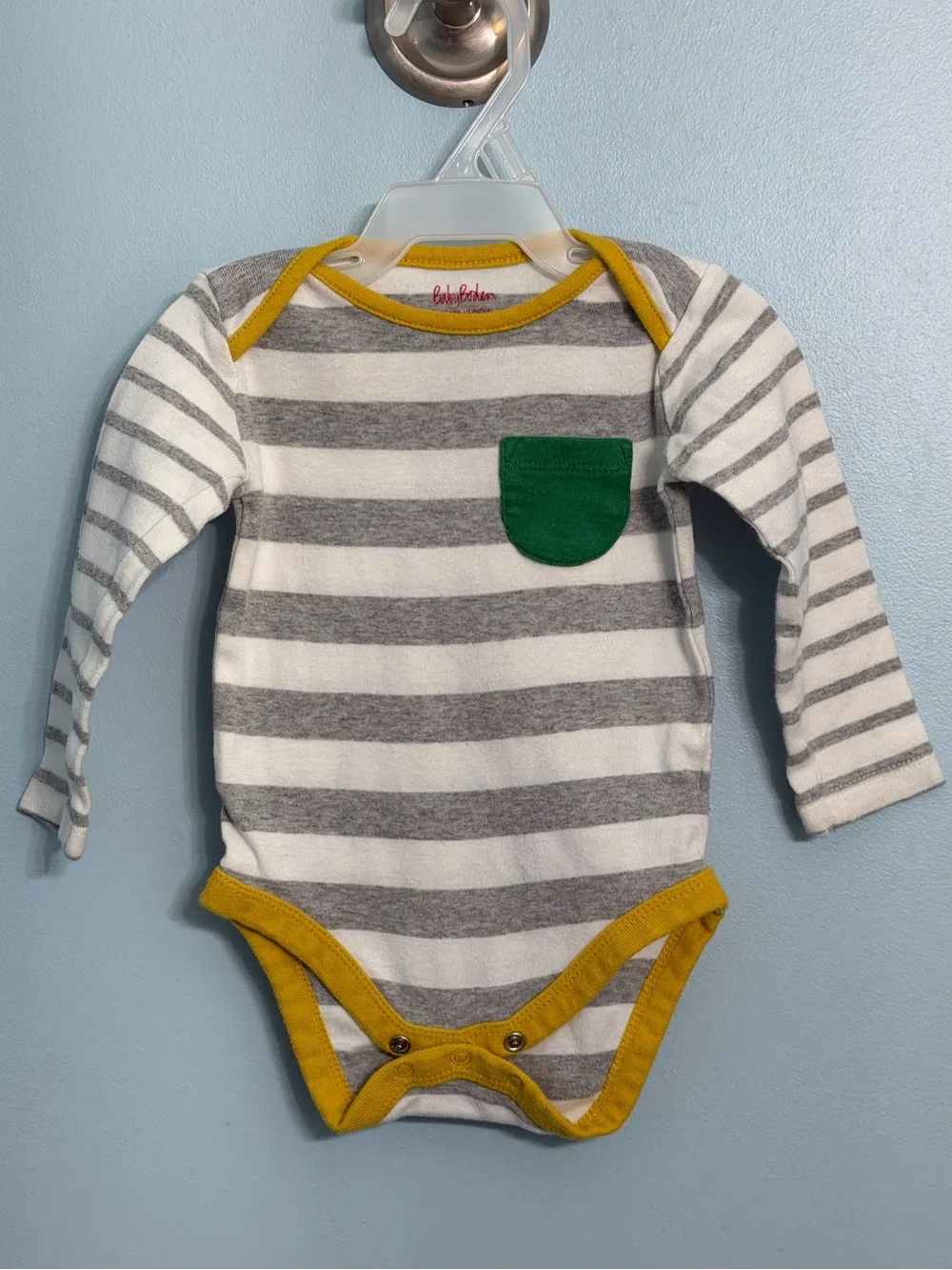 Baby Boden 6-9 Mo 3-Pack Striped Long Sleeve Bodysuits
